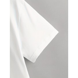 Smile Face Print, Men's Graphic Design Crew Neck T-shirt, Casual Comfy Tees Tshirts For Summer, Men's Clothing Tops For Daily Vacation Resorts