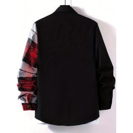 Fashionable And Casual Men's Plaid Cardigan Button Long Sleeve Lapel Jacket, Comfortable And Versatile, Suitable For Dates, Suitable For Autumn And Winter