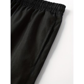 Letter Print Chevron Quick Drying Comfy Shorts, Men's Casual Waist Drawstring Shorts For Summer Gym Workout Training