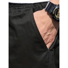 Men's Multi Pocket Cargo Shorts, Casual Waist Drawstring Cargo Shorts For Summer