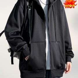 Men's Hooded Jacket Casual Long Sleeve Hoodies With Zipper Gym Sports Hooded Coat For Spring Fall