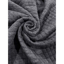 Waffle Pattern Hoodie, Cool Hoodies For Men, Men's Casual Solid Pullover Hooded Sweatshirt With Kangaroo Pocket Streetwear For Winter Fall, As Gifts