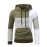 Patchwork Color Block Hoodie With Kangaroo Pocket, Men's Casual Solid Color Slightly Stretch Drawstring Pullover Hooded Sweatshirt For Spring Fall
