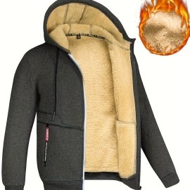 Lamb Velvet Autumn And Winter Sweater Men's Hooded New Trendy Handsome Solid Color Jacket Plus Velvet Thickened Clothes